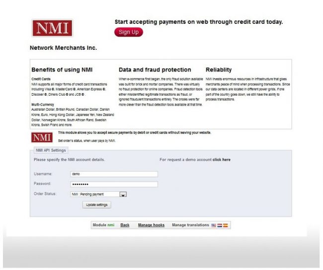 NMI Payment Gateway Module